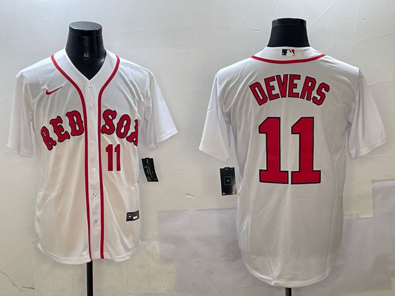 Men Boston Red Sox 11 Devers White Game 2025 Nike MLB Jersey style 3